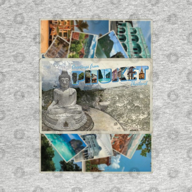 Greetings from Phuket in Thailand Vintage style retro souvenir by DesignerPropo